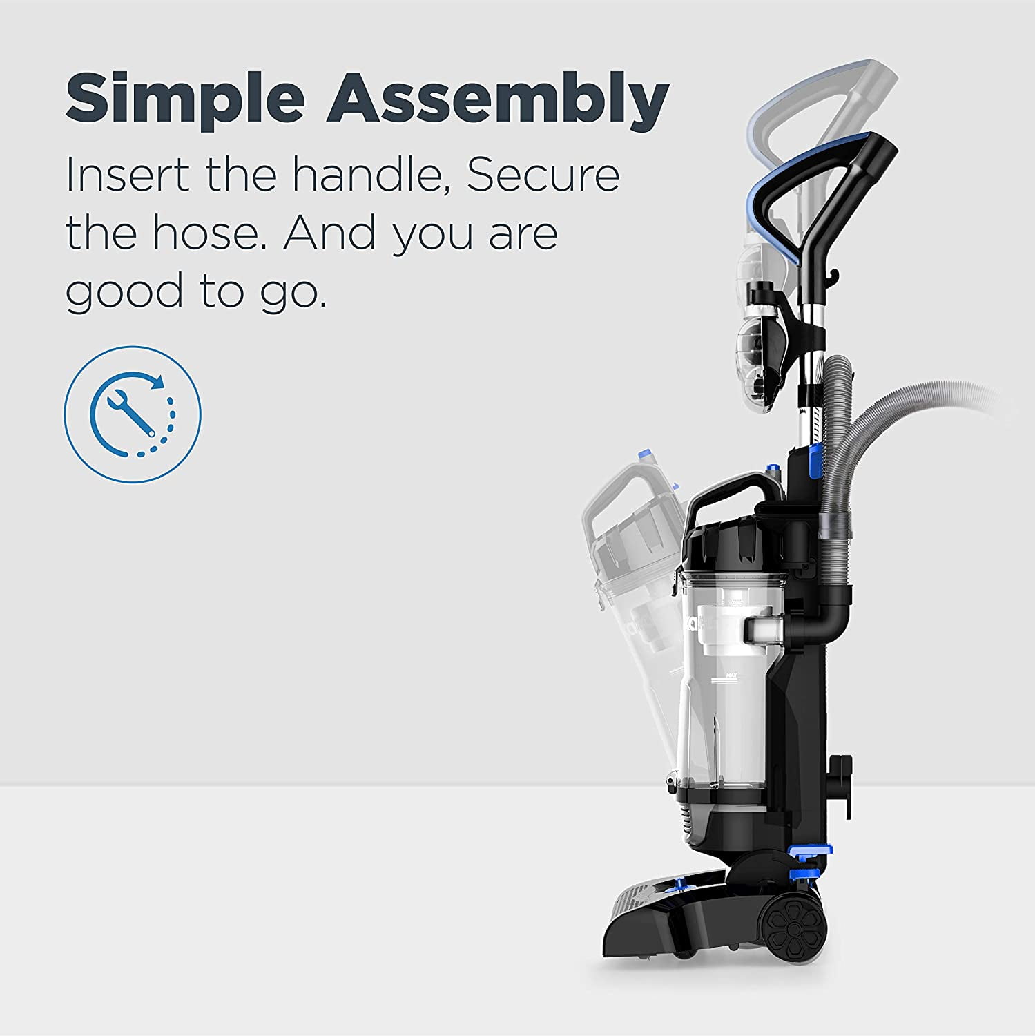 PowerSpeed Lightweight Upright Vacuum Cleaner for Carpet and Hard Floor, Powerful Bagless Upright Vacuum Cleaner for Home Pets, NEU181A, Blue