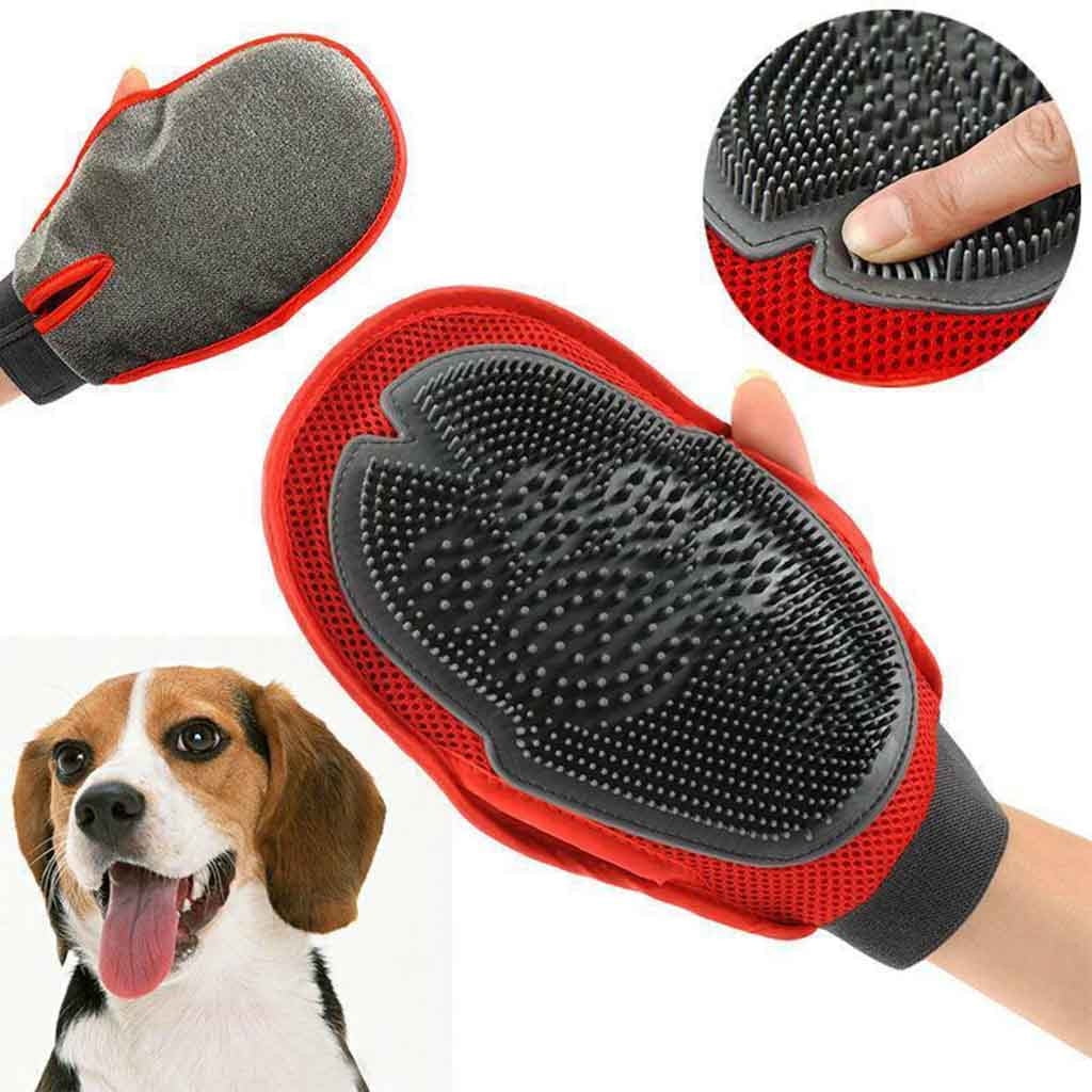 〖Hellobye〗Dog Cat Bath Brush Comb Hair DoubleSided Glove Pet Puppy Hair Grooming Massage