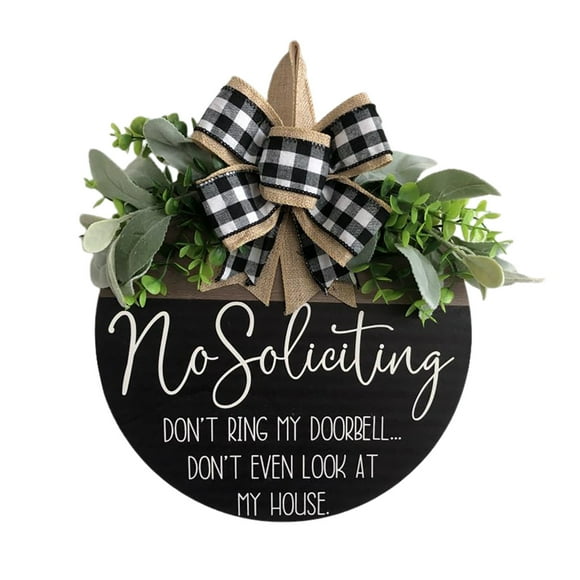 Wreath 2 Door Décor Farmhouse Wooden Sign with Clever Home Greeting for Front Porch Country Style Hanging Garlands Ideal Housewarming