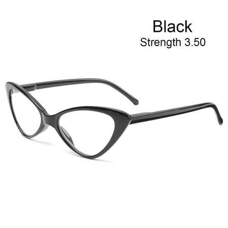 Unisex Women&Men Eyeglasses Clear HD Lens Magnifying Eyewear Reading Glasses Cat Eyes Presbyopia Eyeglasses Clear Lens BLACK STRENGTH 3.50