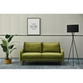 thumbnail image 6 of Pemberly Row Velvet Sofa Couch with Wooden Legs for Living Room in Army Green, 6 of 10