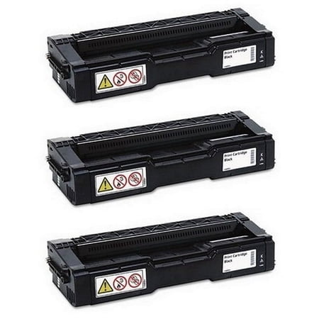PrinterDash Compatible with Lanier SP-C250DN/SP-C250SF/SP-C260DNW/SP-C260SFNW/SP-C261DNW/SP-C261SFNW Black Toner Cartridge (3/PK-2300 Page Yield) (TYPE C250A) (407539_3PK)