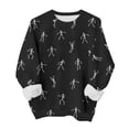 thumbnail image 2 of Womens Halloween Dancing Skeleton Sweatshirts Spooky Season Crewneck Shirt Long Sleeve Horror Skull Pullover Top, 2 of 5