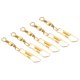 thumbnail image 1 of Conector de Carrete de Pesca con Clip de Seguridad, 15lb Terminal de Anillo Sólido de Acero al Carbono, Paquete de 50 Dorado, 1 of 5