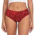 thumbnail image 1 of Kdxio Culottes Taille Haute à Paillettes Rouges pour Femmes, sous-Vêtements en Coton Évacuant l'Humidité - Très Petit, 1 of 6