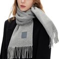 thumbnail image 4 of Womens Double Sided Scarf with Tassels, Soft Warm Winter Scarf for Cold Weather, 4 of 8