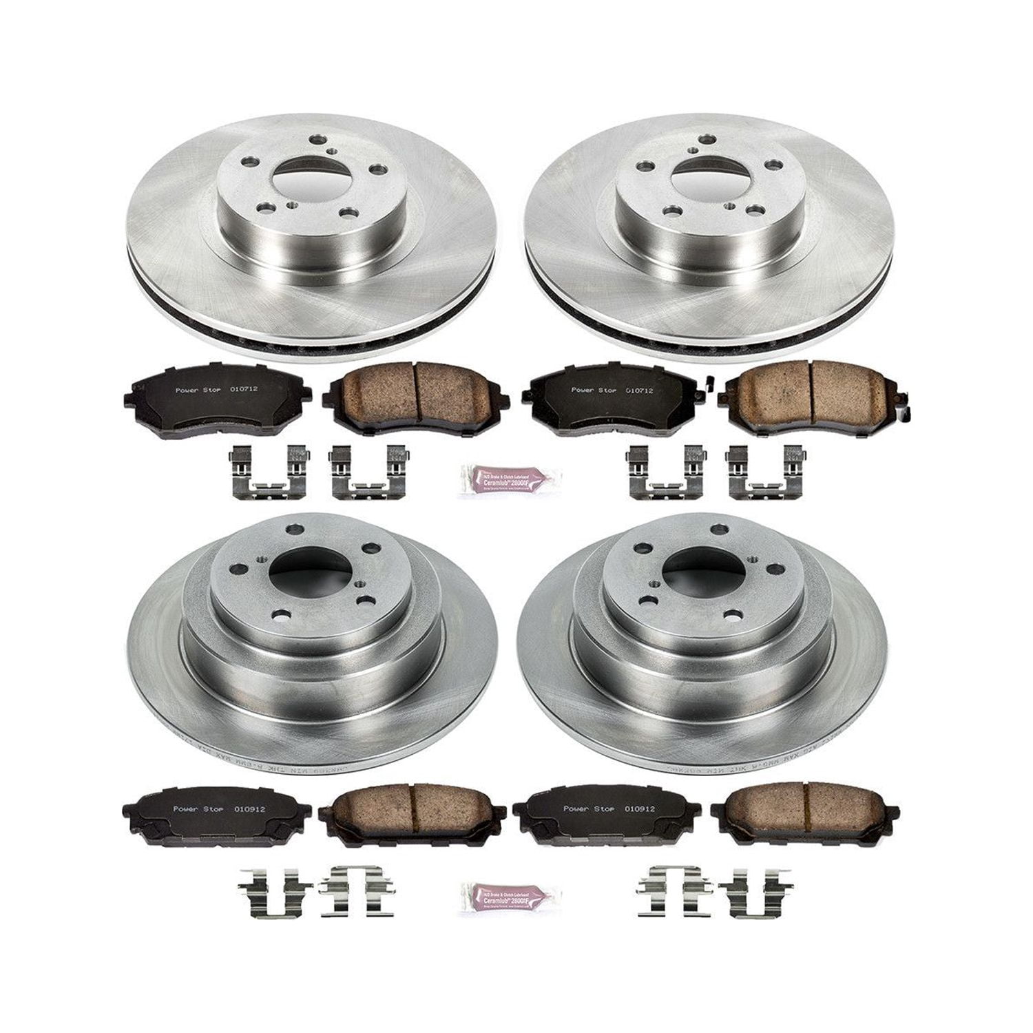 Power Stop Front and Rear Stock Replacement Brake Pad and Rotor Kit KOE1127