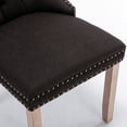 thumbnail image 5 of PORKISS Black Dining Chairs Set of 2, Flax Upholstered Tufted Dining Room Chair with Back Ring and Nailhead Trim, Modern Velvet Chairs with Solid Wood Legs for Kitchen, 5 of 10