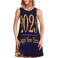 thumbnail image 1 of Easygdp 2025 Happy New Year 3 para Vestido Transpirable de Mujer, Vestido Suelto de Manga Corta con Pliegues y Bolsillos para el Verano, 1 of 7
