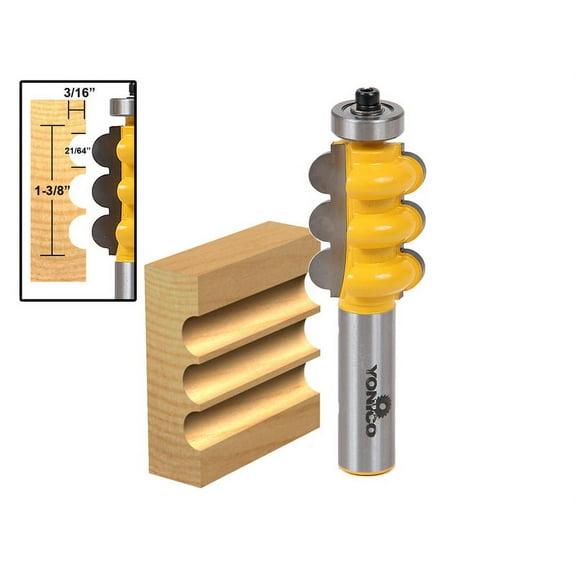 Yonico Triple Flute Moulding Router Bit - 16160
