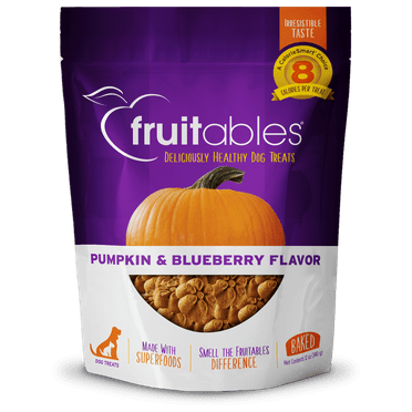 Fruitables Baked Dog Treats – Pumpkin Treats for Dogs – Healthy Low Calorie Treats – Free of Wheat, Corn and Soy – Pumpkin and Blueberry – 12 Ounces