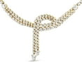 thumbnail image 5 of 14k Yellow Gold 17.0 Cttw Diamond Double Row Lariat 18" Inch Tennis Necklace with Pear Shape Diamond Drop Tips (I-J Color, VS2-SI1 Clarity), 5 of 8