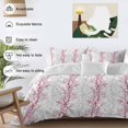 thumbnail image 4 of Red Grey Branch Bedding 3 Piece Duvet Cover Set Queen Size, Spring Summer Pastoral Botanical Soft Microfiber Comforter Cover with Zipper Closure & Pillowcases, Wrinkle & FadeResistant Quilt Cover, 4 of 9