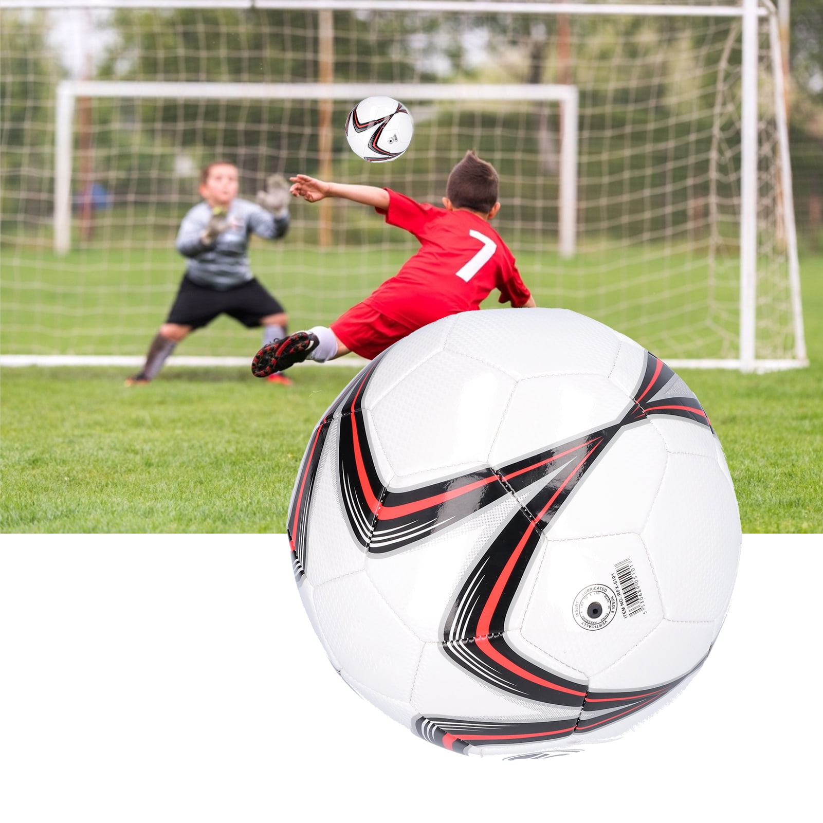 Suodoka Size 5 Soccer Ball Machine Stitched Explosion-Proof Training Games Ball For Teen And Adult Outdoor Match Practice Uninflated (8.66 inches / 22 cm)