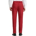 thumbnail image 3 of Unique Bargains Men's Geometric Printed Color Block Flat Front Dress Pants 28 Red, 3 of 6