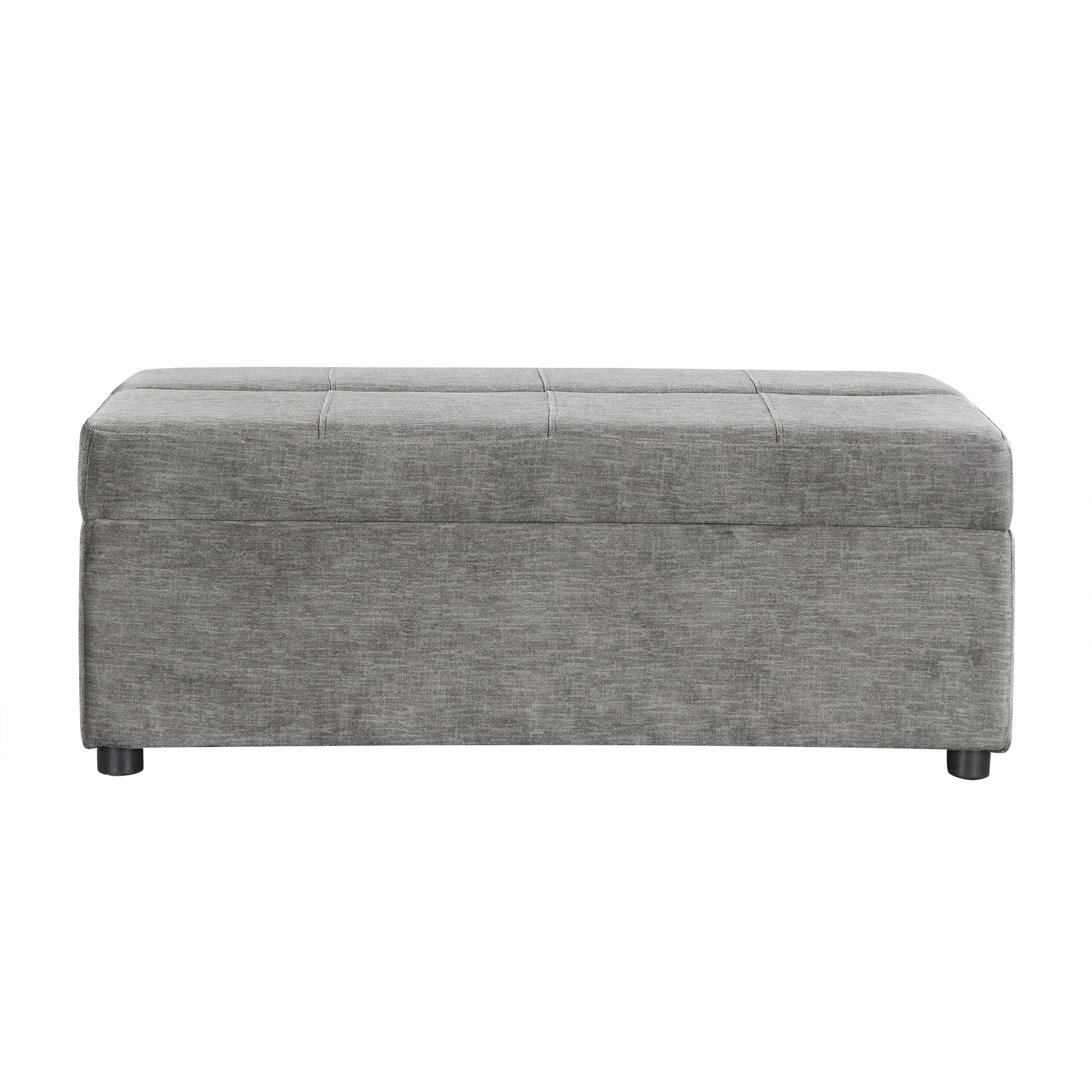 Euroco Twin Size Folding Ottoman Sleeper Bed with Mattress Convertible Guest Bed, Dark Gray
