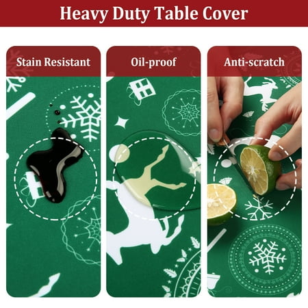 

Christmas Decoration Rectangle Tablecloth Xmas Snowflake Print Tablecloth Winter Waterproof Table Cover Holiday Fabric Christmas Table Cloth for Dining Table Kitchen White 60 x 120 Inch