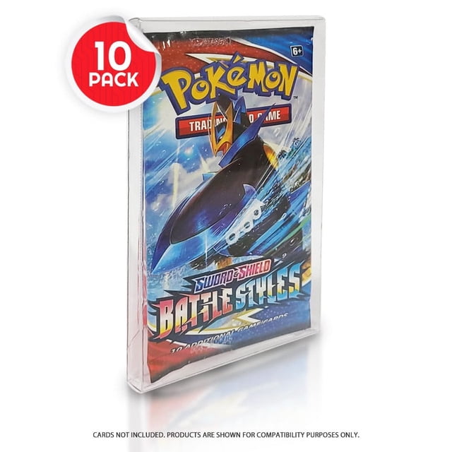 Evoretro Trading Card Case Envelope Compatible for Pokemon Single Pack Booster, Magic, Yu-Gi-Oh - 0.35MM Thick Plastic PET Pokemon Card Protector Holder for Collectible Cards (Pack of 10)