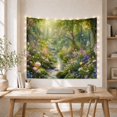 thumbnail image 5 of Forest Stream Through Wildflower Garden, Peaceful Cottagecore for Nature Lovers, Woodland Creek Wall Art, Housewarming Gift, Tapestry Wall Hanging for Bedroom and Living Room, 5 of 7