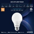 thumbnail image 4 of Luxrite A19 LED Light Bulb 60 Watt Equivalent CRI90 5CCT Dimmable 800LM 9W E26 Base ETL 6 Pack, 4 of 7