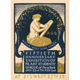 thumbnail image 2 of Allen Lewis 19x24 Black Ornate Framed Double Matted Museum Art Print Titled: Fiftieth Anniversary Exhibition of the Art Students’ League of New York (1925), 2 of 5