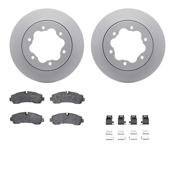 Dynamic Friction Company Rear Geospec Brake Rotors with 5000 Advanced Brake Pads includes Hardware 4512-54245