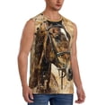thumbnail image 2 of Balery Musical Horse Vintage Collage Men's Sleeveless Muscle Shirts Workout Tank Top, Moisture Wicking, Odor Protection-3X-Large, 2 of 8