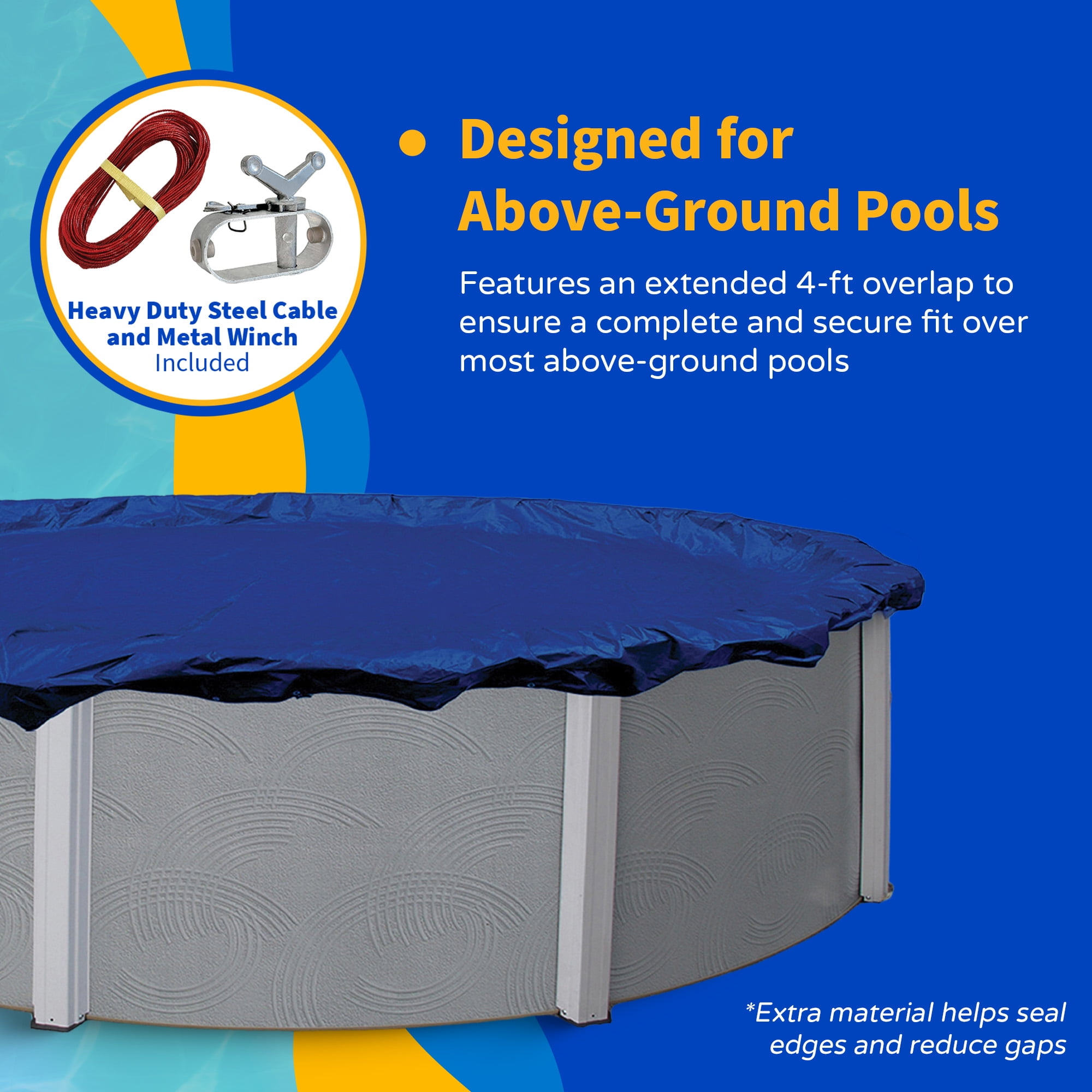 Blue Wave UV Resistant Pool Covers, Polyethylene, Blue