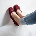 thumbnail image 7 of XUNKUSGA Flats for Women Classic Soild Color Suede Womens Dress Shoes with Bow Lightweight Round Toe Womens Slip On Shoes Fashion Colorful Ballet Flats,Red,7.5, 7 of 7