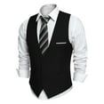 thumbnail image 3 of HAOMEILI Men's Suit Vest Business Formal Dress Waistcoat Vest with 3 Pockets for Suit or Tuxedo, 3 of 8
