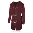 thumbnail image 2 of Chaqueta con capucha tipo cárdigan de longitud media para hombre con hebilla de cuerno Suéter grueso para hombre Suéter informal de talla grande, 2 of 5