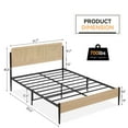 thumbnail image 2 of CazToi Queen Size Platform Bed with Rattan Headboard Metal Frame & Under Bed Storage No Box Spring Needed, 2 of 8
