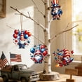thumbnail image 6 of JHyouerji 16 Pcs 4th of July Ornaments Patriotic Wooden Tree Hanging Ornaments for Memorial Day Red White Blue Independence Day 250th Anniversary Decor, 6 of 6