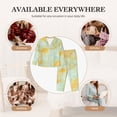 thumbnail image 7 of Sigee Yellow With Teal Marble for Women’s Pajama Sets Long-Sleeved Pjs Sets for Women 2 piece Sleepwear-XX-Large, 7 of 7