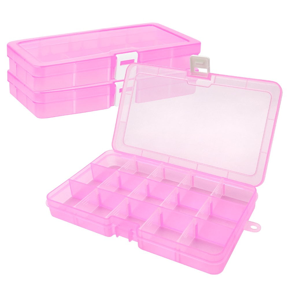 DUONER Bead Organizer Box with Dividers Small Plastic Storage Boxes