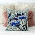 thumbnail image 3 of HomeRoots 26" x 26" Indigo Butterfly Blown Seam Floral Indoor Outdoor Throw Pillow, 3 of 5