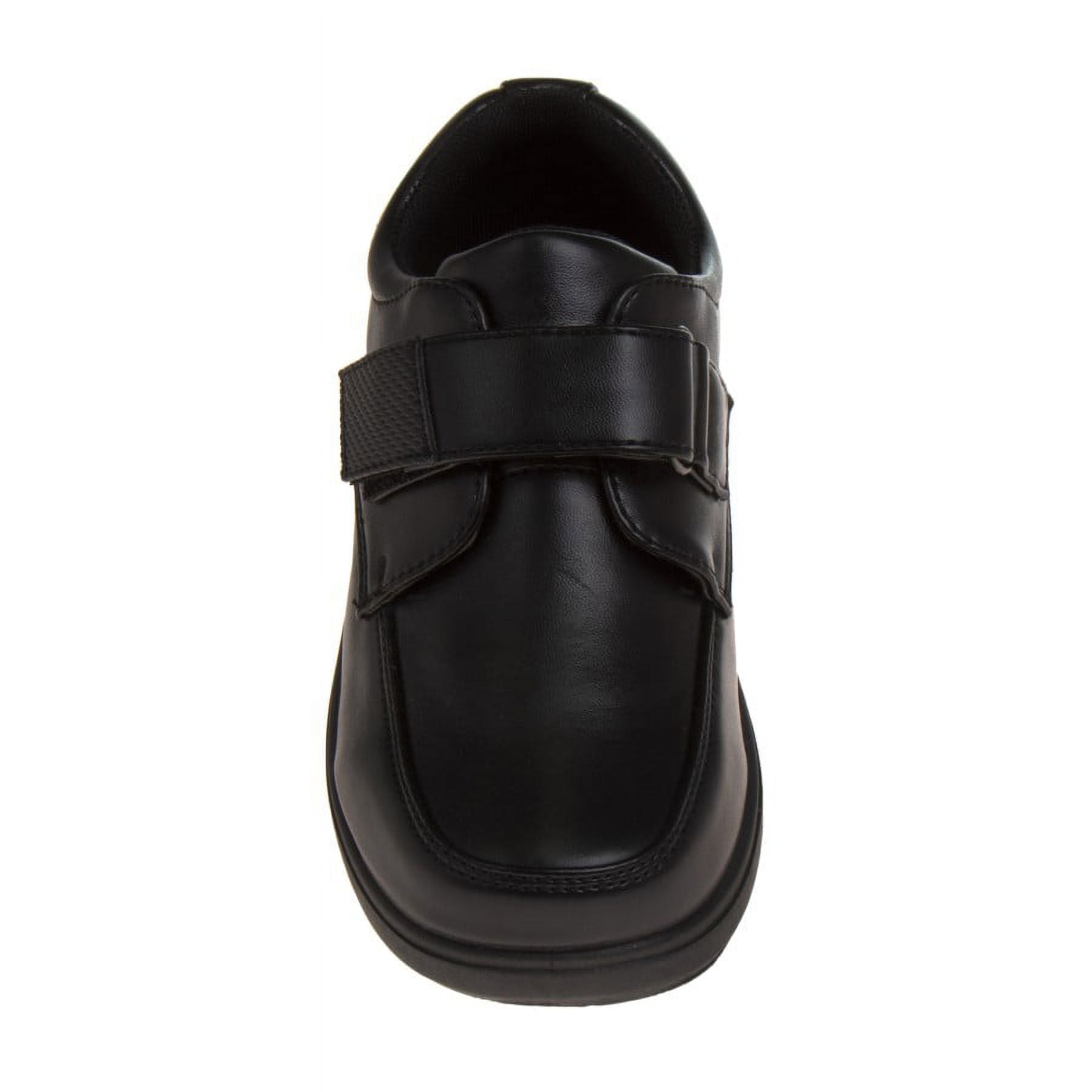 French Toast Hook & Loop Faux Leather School Shoes (Toddler Sizes) - black, Size: 5