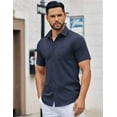 thumbnail image 2 of COOFANDY Men's Short Sleeve Untucked Dress Shirt Novelty Casual Button Down Shirts, 2 of 6