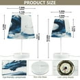 thumbnail image 3 of WOBOGO Blue Dragon Table Lamps Bedroom 3-Speed Dimmable Farm Style with Fabric Shade for Reading and Home Office, 3 of 8