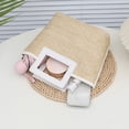 thumbnail image 6 of Japceit Large Capacity Straw Woven Tote Bag, Square Handle Handbag for Women, Summer Beach Travel Essential, Casual Everyday Shopping Purse, Natural Rattan Style Shoulder Bag, 6 of 6