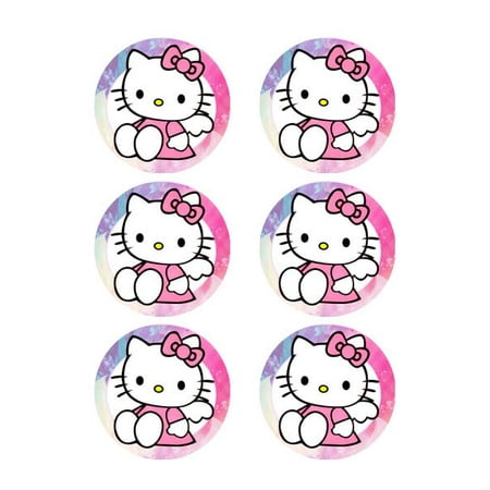 3" Round Pre-Cut Hello Kitty Edible Image Cupcake & Cookie Toppers By TNCT