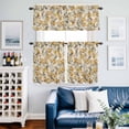 thumbnail image 2 of Vintage Orange Flower Kitchen Curtains Sets for Windows 24 Inch Length, Farmhouse Botanical Floral Retro Rod Pocket Window Treatments Tier Curtains and Valances Set for Bedroom/Bathroom, 2 of 8