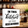 thumbnail image 5 of Zomyto 5x5 In Rustic Kitchen Sign Decor,In this Kitchen We Make Messes and Memories Wooden Box Sign, 5 of 7