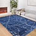 thumbnail image 2 of Haperlare Area Rugs Washable Rugs Non-Slip Stain Resistant Rugs Throw Floral Rug Boho Distressed Floor Mat, 4' x 6' Blue, 2 of 7