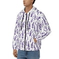 thumbnail image 3 of Kdxio Lavender Flowers Print Men Hoodies Casual Hoodies for Men with Zip Pockets Full Zip Long Sleeve Sweatshirt Sports Hooded Jacket-3X-Large, 3 of 5