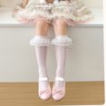 thumbnail image 6 of Long Bowknot High Boot Socks Socks for Girl 3-10 Year Breathable Socks Lace Calf Socks Knee Stockings, 6 of 8