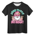 thumbnail image 5 of Zshosam Christmas Girls Boys T-Shirt Christmas Shirt Toddler Boy Girl Merry Christmas Tree Tshirt Santa Xmas Short Sleeve Tee Size 13T 14T,(Black 13-14 Years), 5 of 5