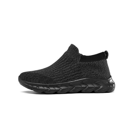 

Rotosw Men s Athletic Walking Shoes Lightweight Casual Knit Slip on Sneakers Breathable Sock Shoes Black Gray 7