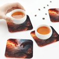 thumbnail image 7 of Pofeuu Fire Sky Dragon Print Leather Coasters Set of 6, Round Cups Mugs Mat Pad for Home Kitchen Heat Resistant Drink Coasters,Square, 7 of 7