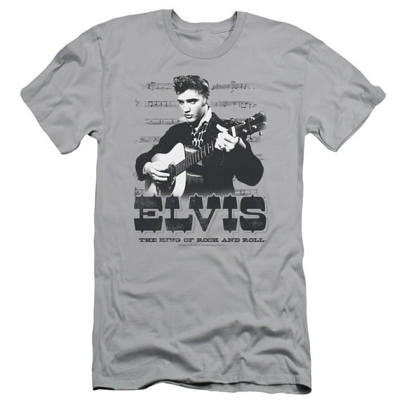 Elvis Presley The King Of Adult 30/1 T-Shirt Silver